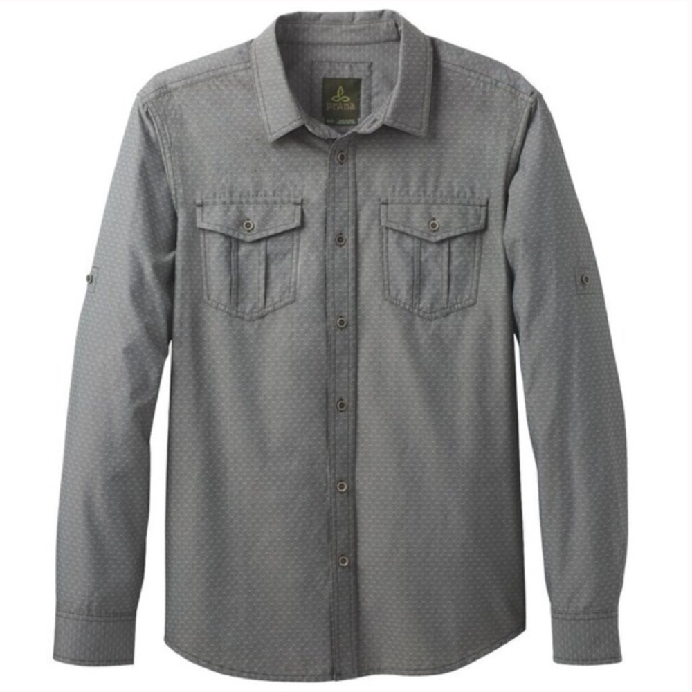 Prana Ascension long sleeve roll tab button down shirt XL